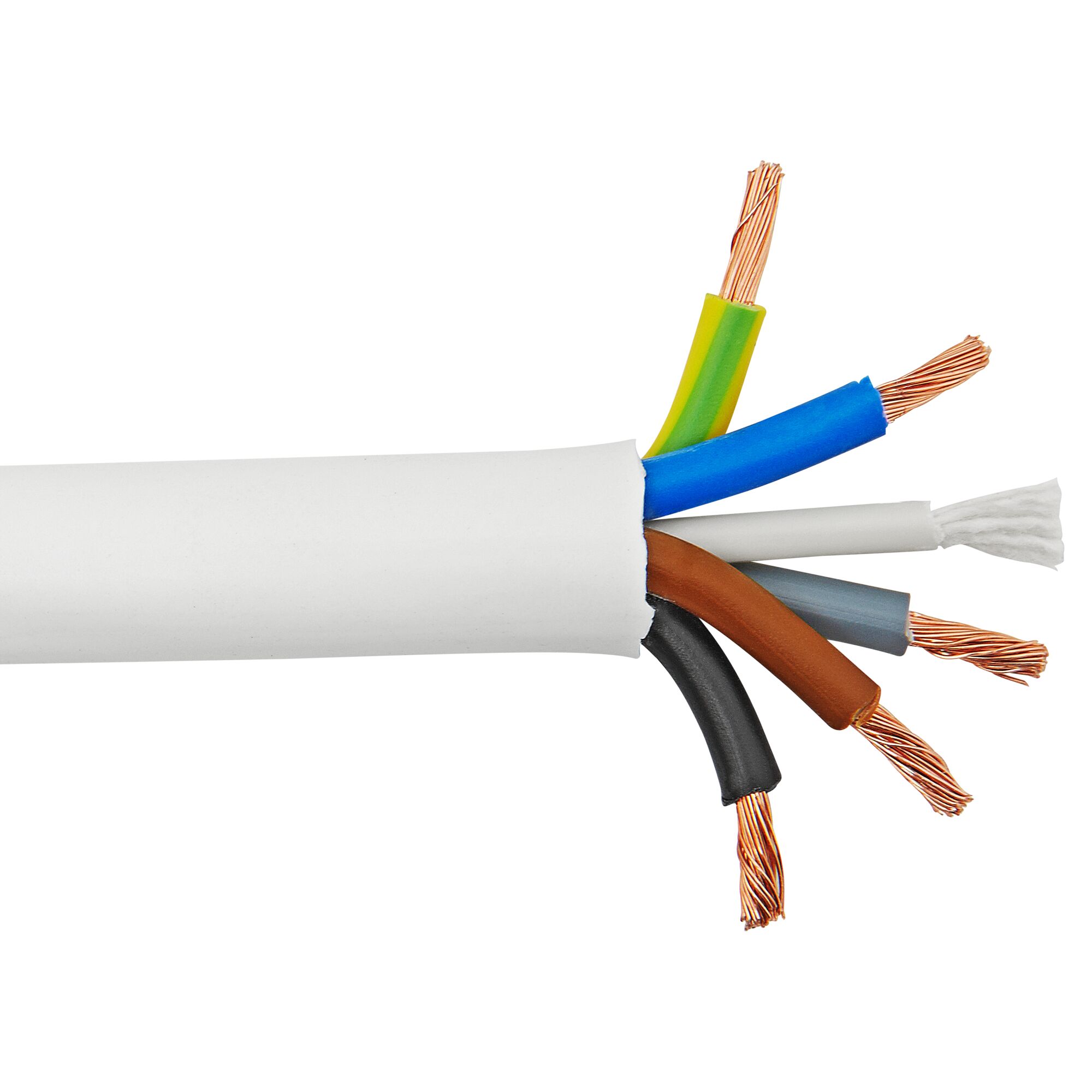Abisoliertes fünfadriges Kabel