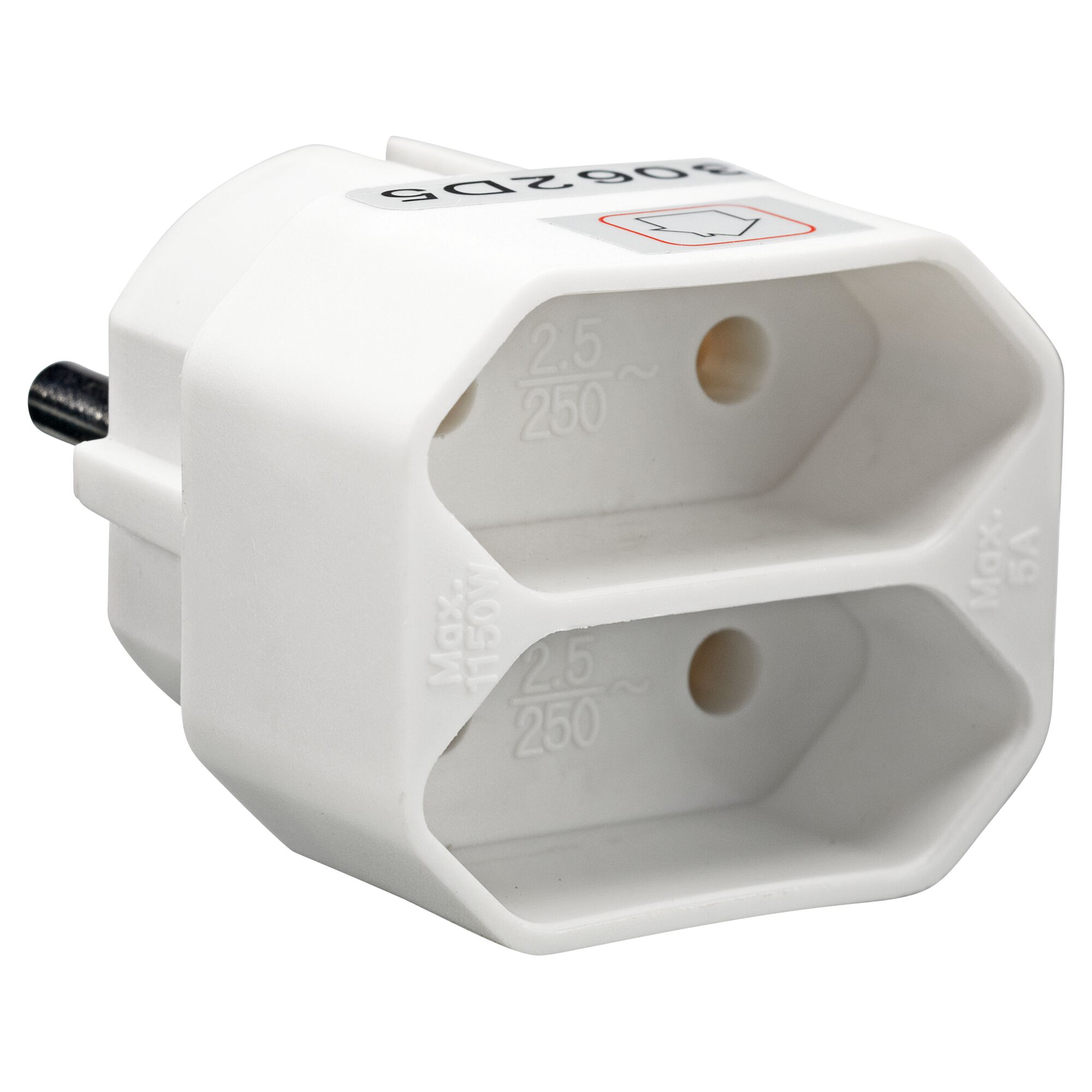 Weißer Euro-Übergangsstecker, 2-fach