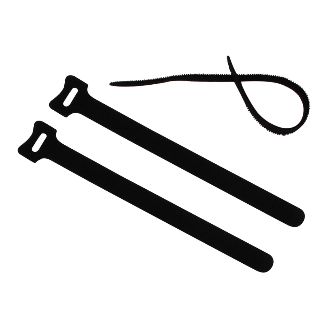 Drei schwarze Klettbänder