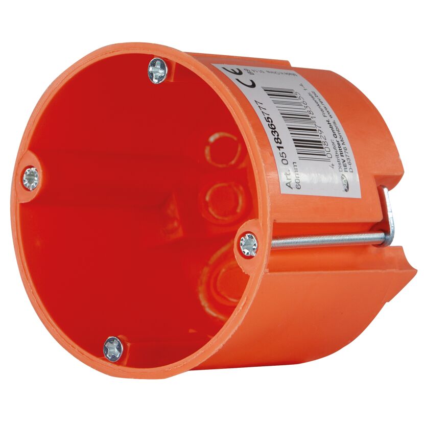 Orange Hohlwanddose 60 mm