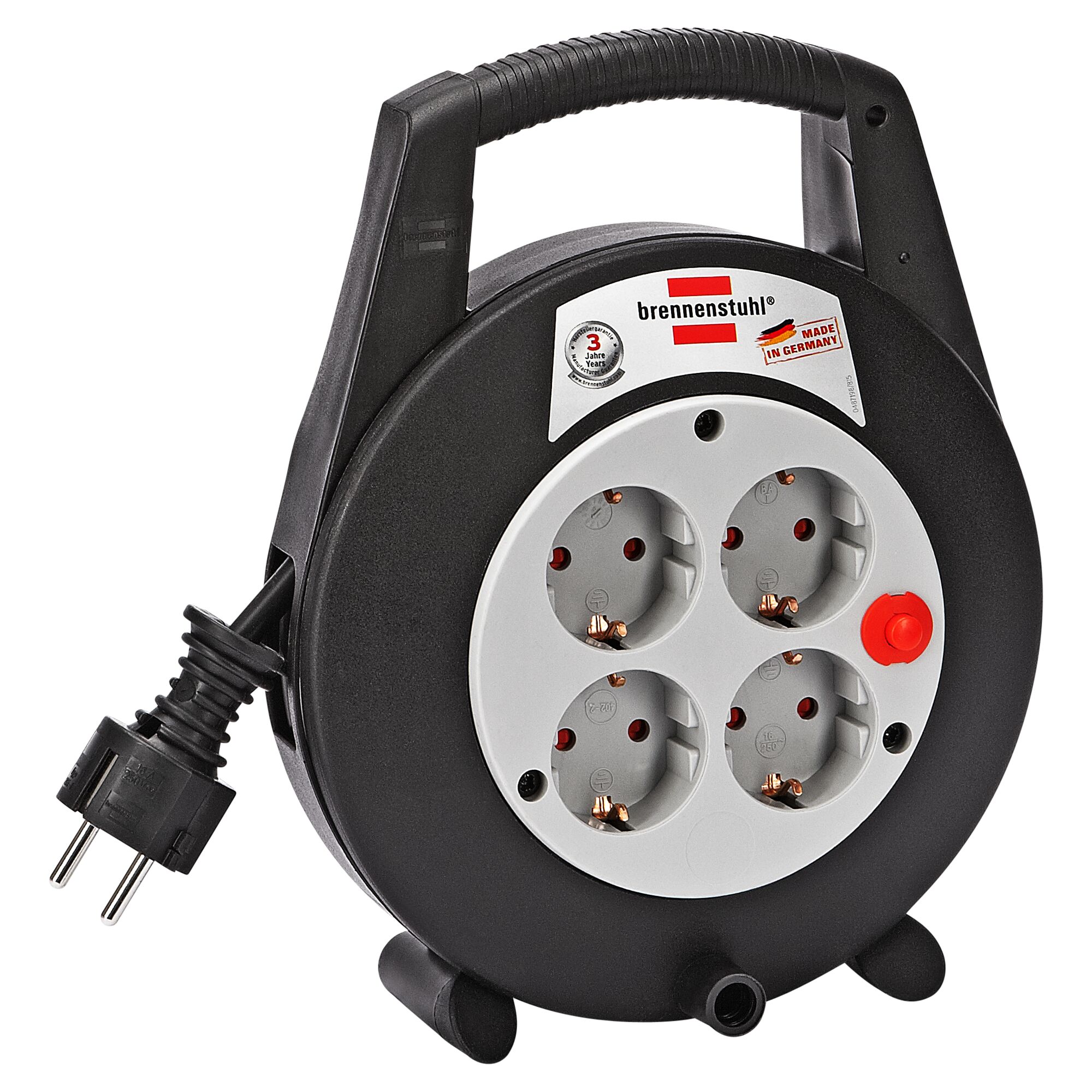 Brennenstuhl Kabelbox mit vier Steckdosen und Tragegriff