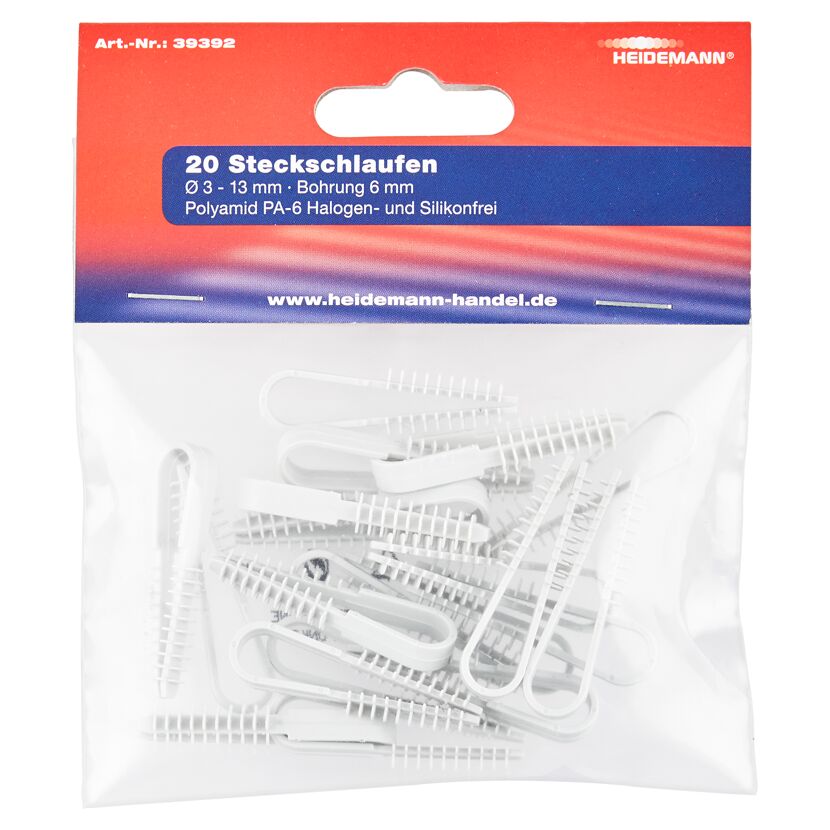 Steckschlaufen Kunststoff grau Ø 3 - 13 mm 20 Stück