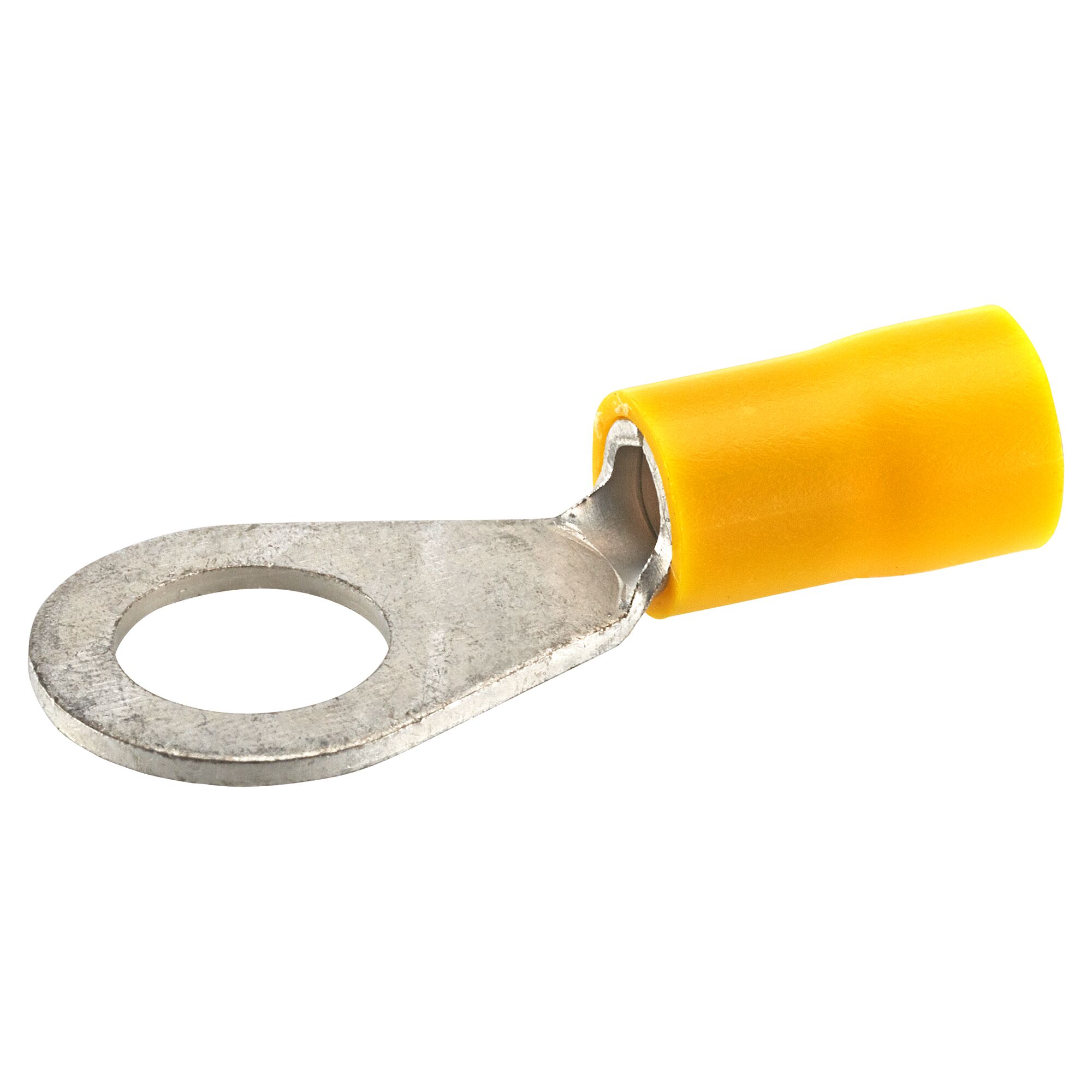 Gelber Ringkabelschuh mit Öse