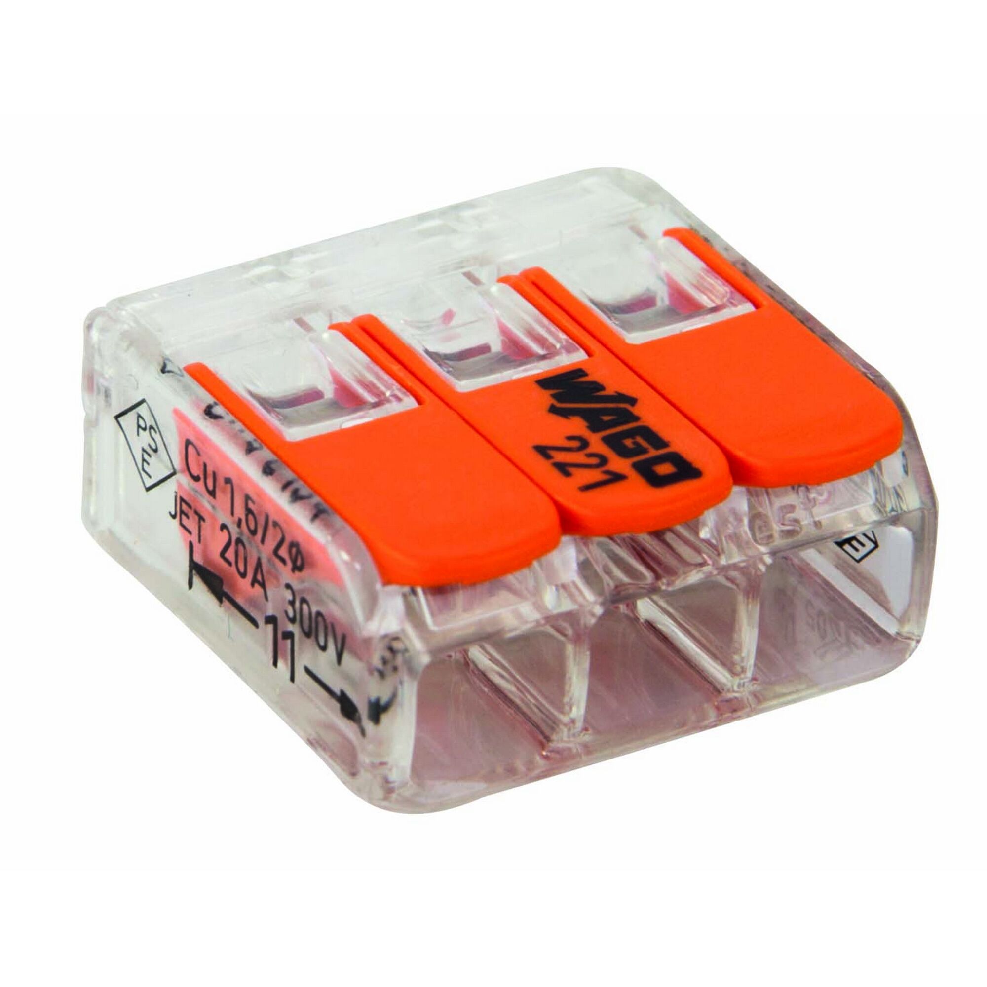 WAGO-Verbindungsklemme mit Hebel 3-polig