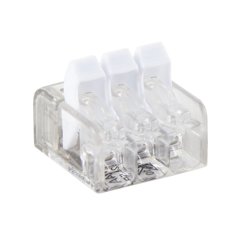 Dreipolige Hebelklemme für bis zu 2,5 mm²
