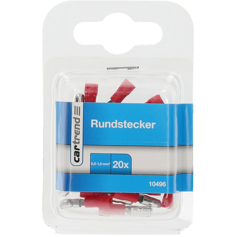 20 rote Rundstecker von Car Trend in Verpackung