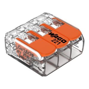 Installationsklemme 3-polig transparent 50 Stück