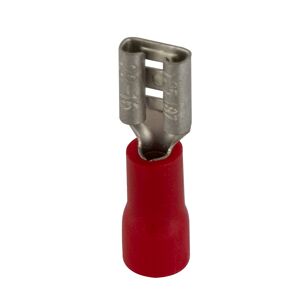 Flachsteckerhülse 4,8 x 0,8 mm rot, 25 Stück