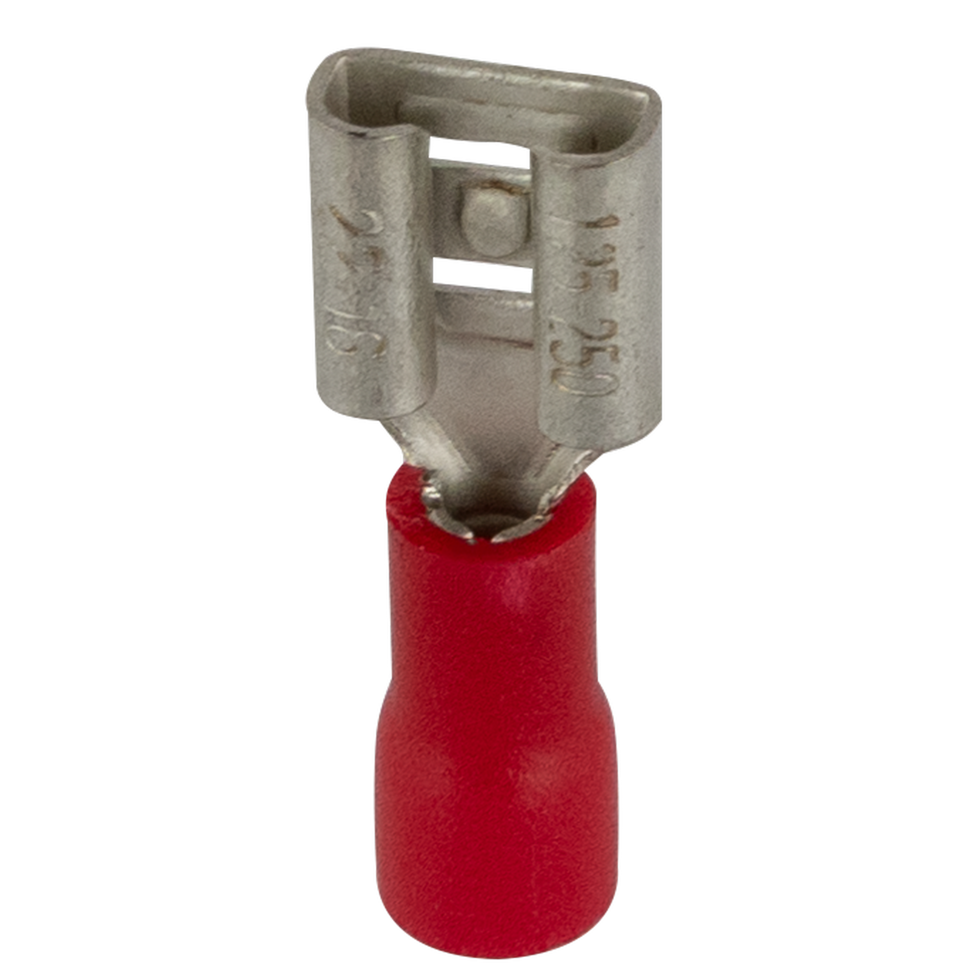 Flachsteckerhülse 6,3 x 0,8 mm rot, 25 Stück