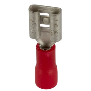 Flachsteckerhülse 6,3 x 0,8 mm rot, 25 Stück