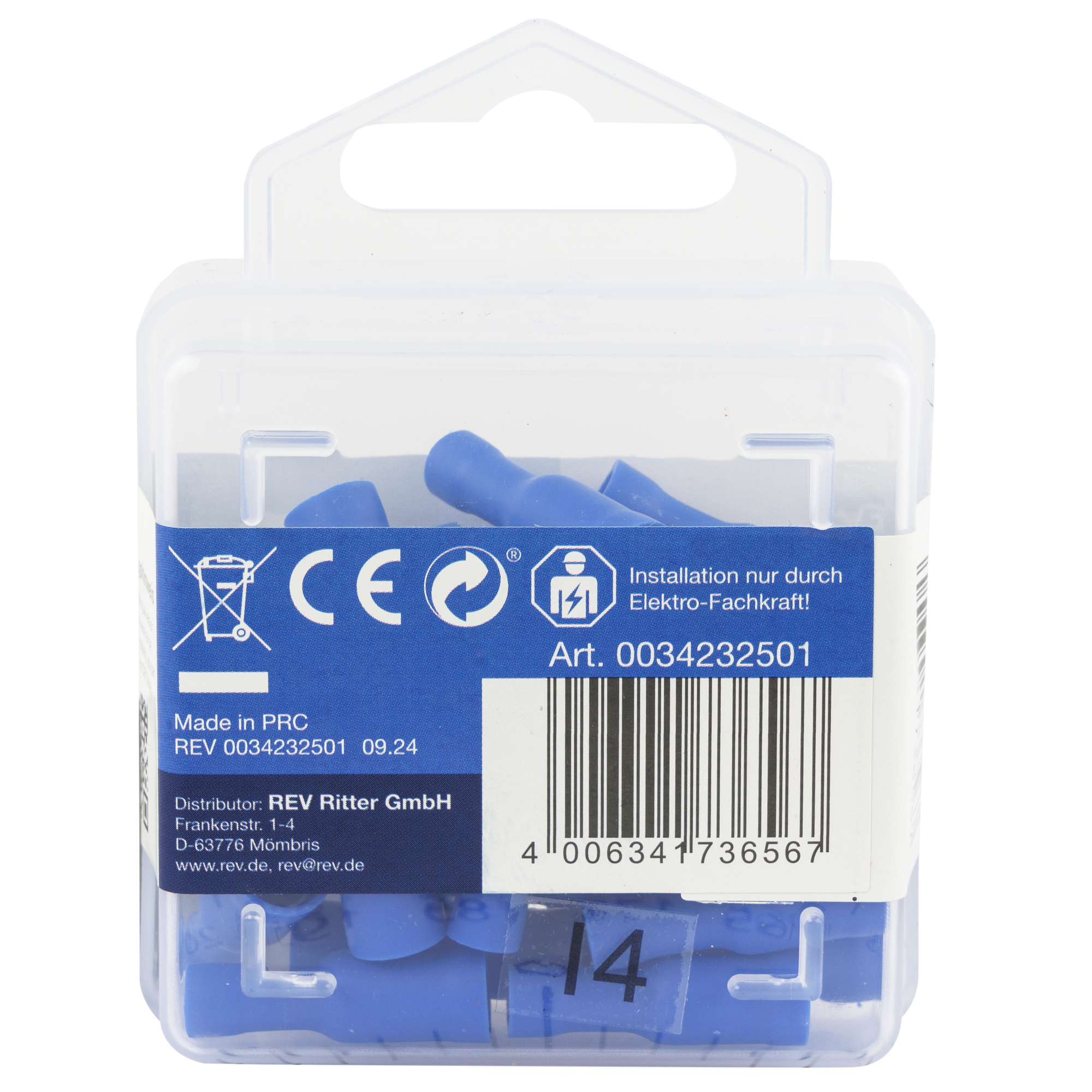 Rundsteckerhülse Ø 5 mm 1,5-2,5 mm² blau, 25 Stück