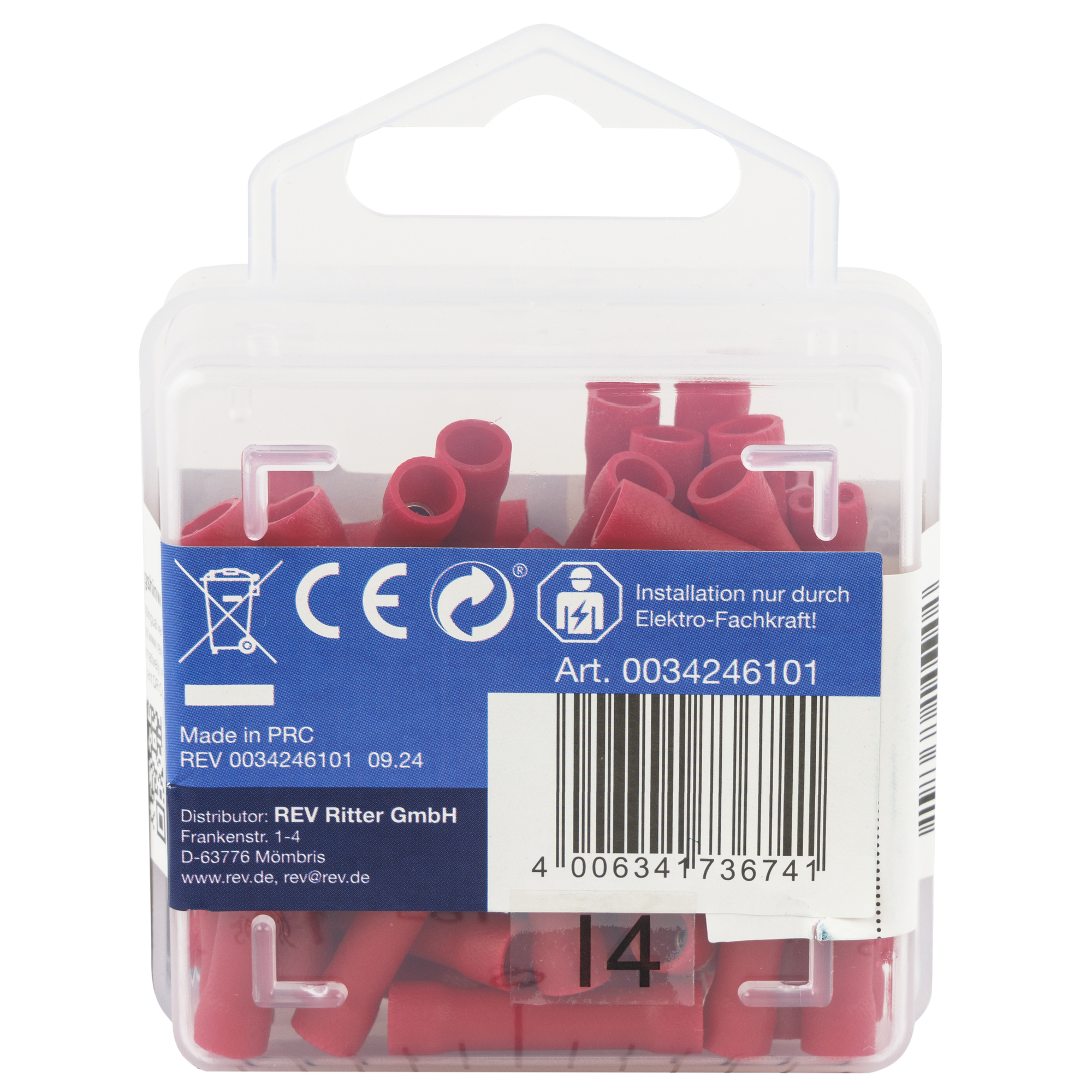 Stoßverbinder 0,5-1,5 25 mm² rot, 50 Stück
