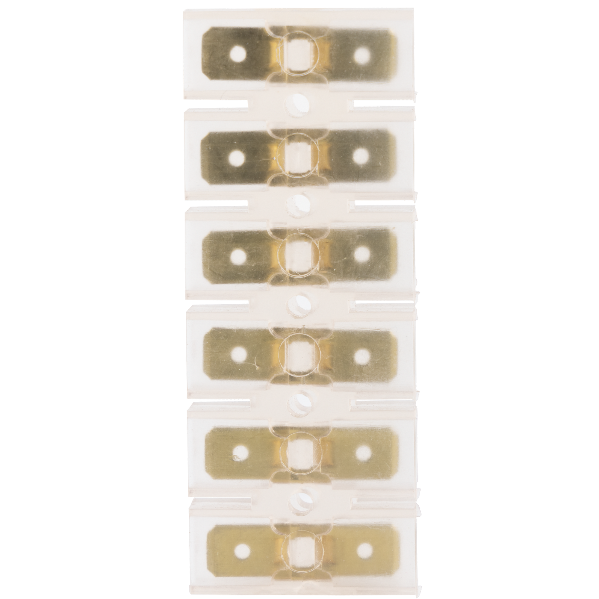 Flachstecker-Leiste 12-polig 6,3 x 0,8 mm transparent