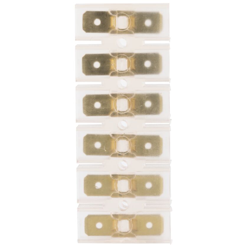 Flachstecker-Leiste 12-polig 6,3 x 0,8 mm transparent