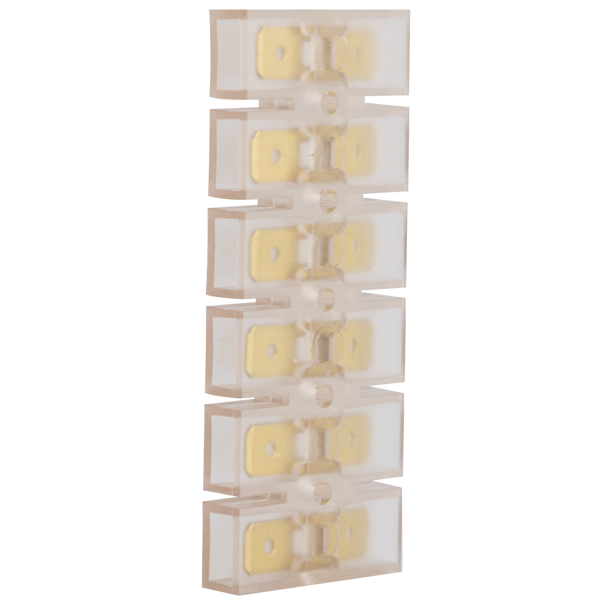 Flachstecker-Leiste 12-polig 6,3 x 0,8 mm transparent