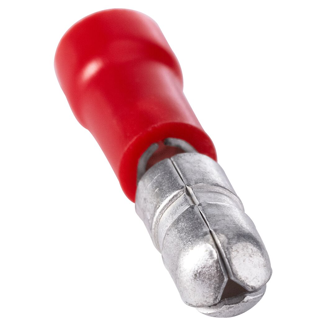 Roter Rundstecker für 0,5-1,5 qmm für 4mm Stecker