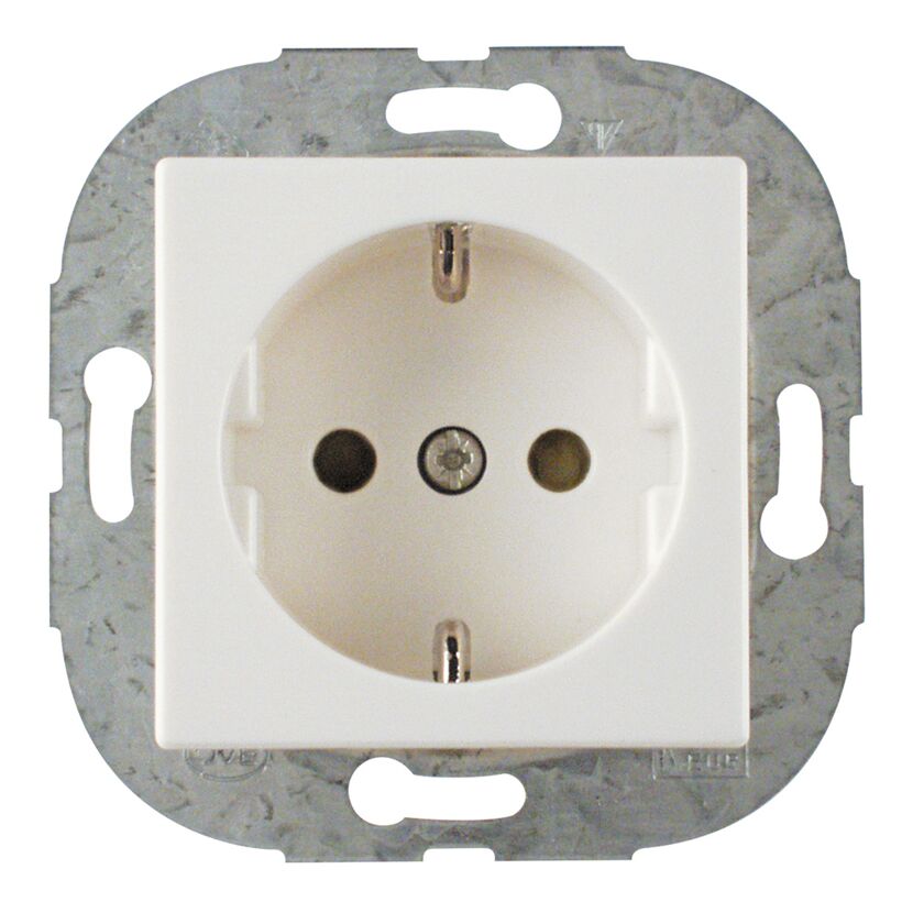 Weiße Schuko-Steckdose