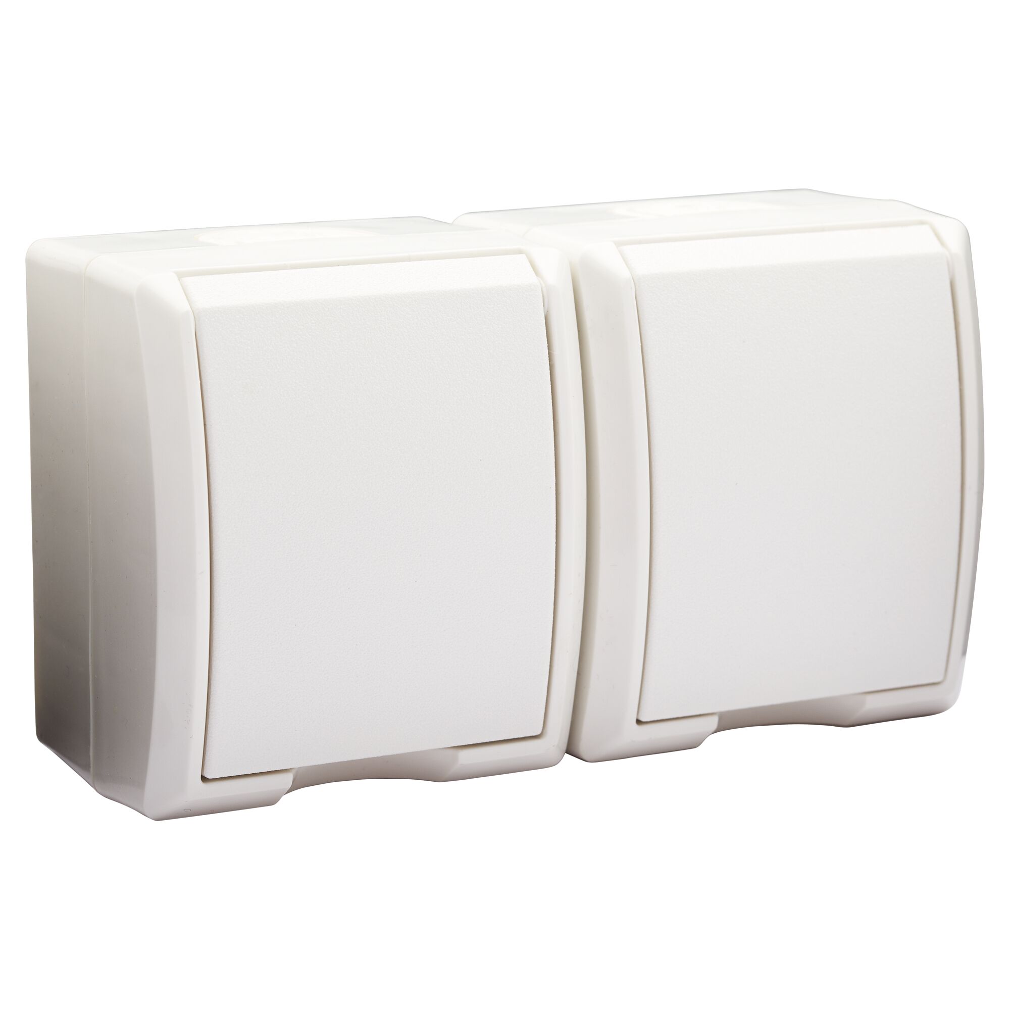 Weiße Doppelsteckdose AP Aquaform IP44