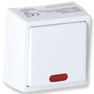 Aufputz-Kontrollschalter weiß 6 x 6 x 3,7 cm