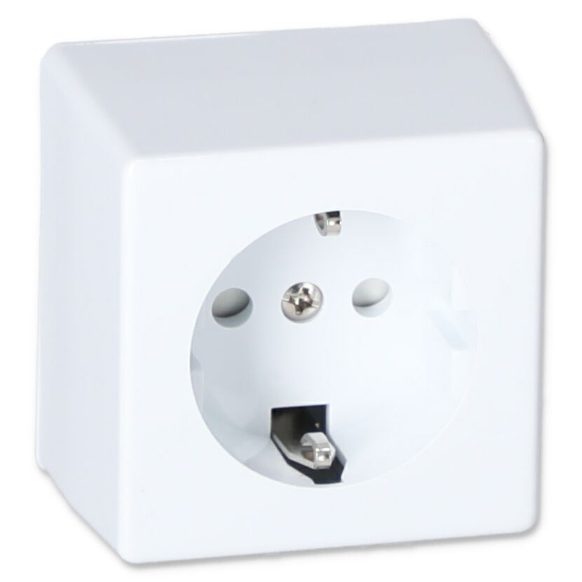 Weiße AP-Steckdose Prolux IP20