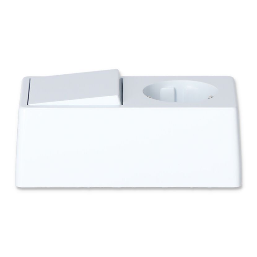 Aufputz-Kombi Steckdose/Schalter 11,5 x 6 x 4,5 cm weiß