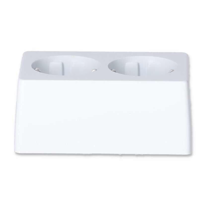 Aufputz-Steckdose 2-fach 10 x 5,5 x 4 cm weiß