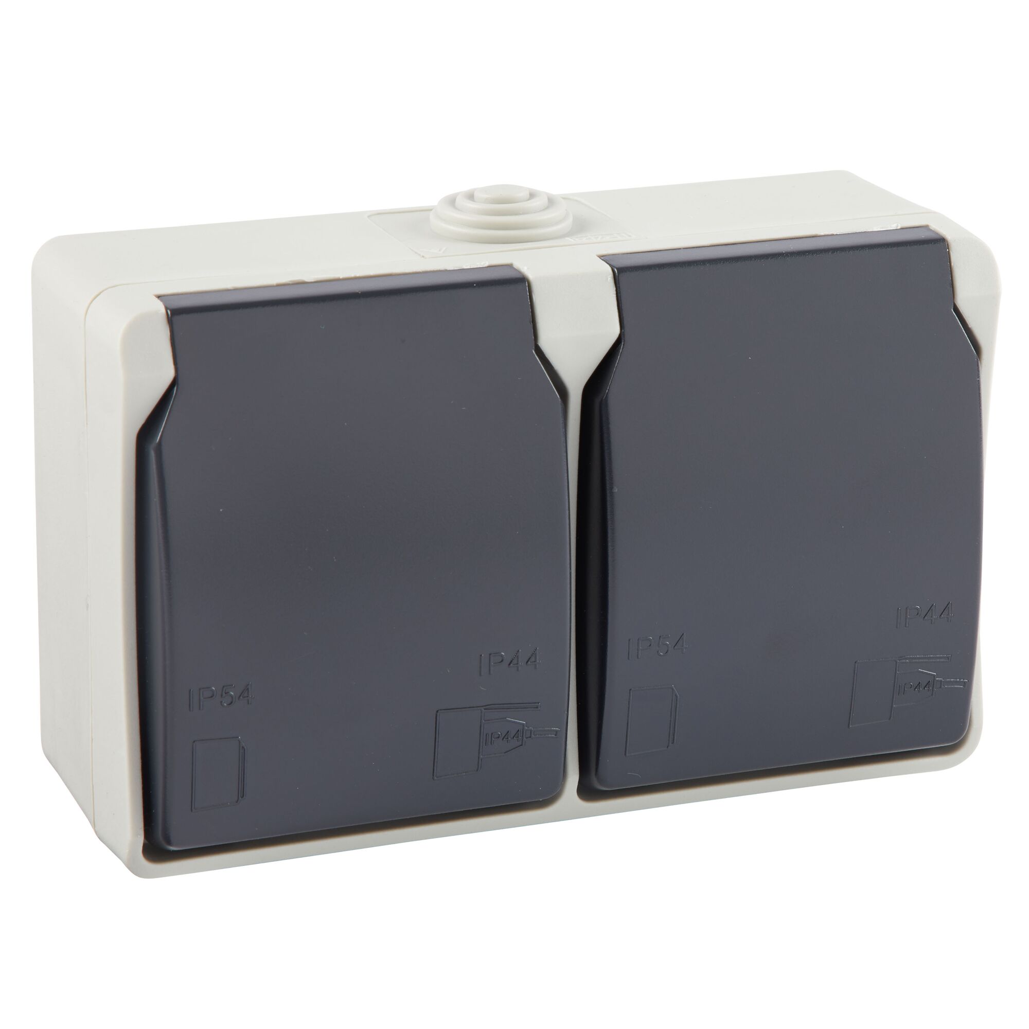 Doppelsteckdose AP Kombi Aqua IP44
