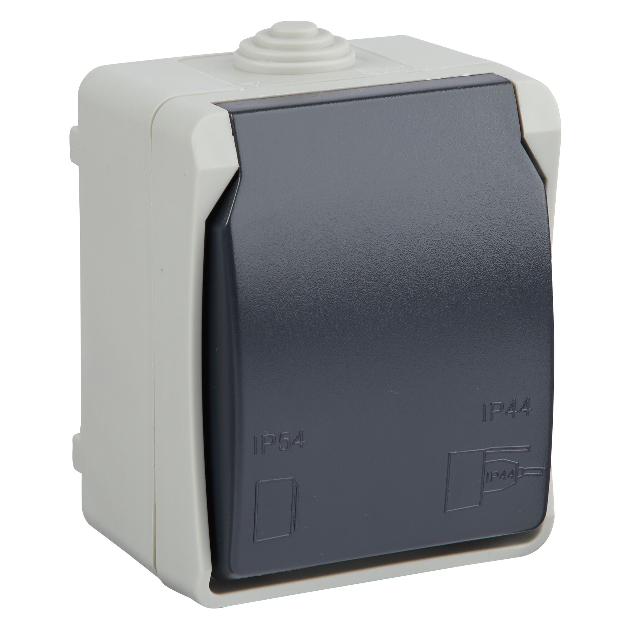 Graue AP Kombi Aqua IP44 Steckdose