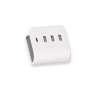 USB-Ladegerät weiß/schwarz 4-fach