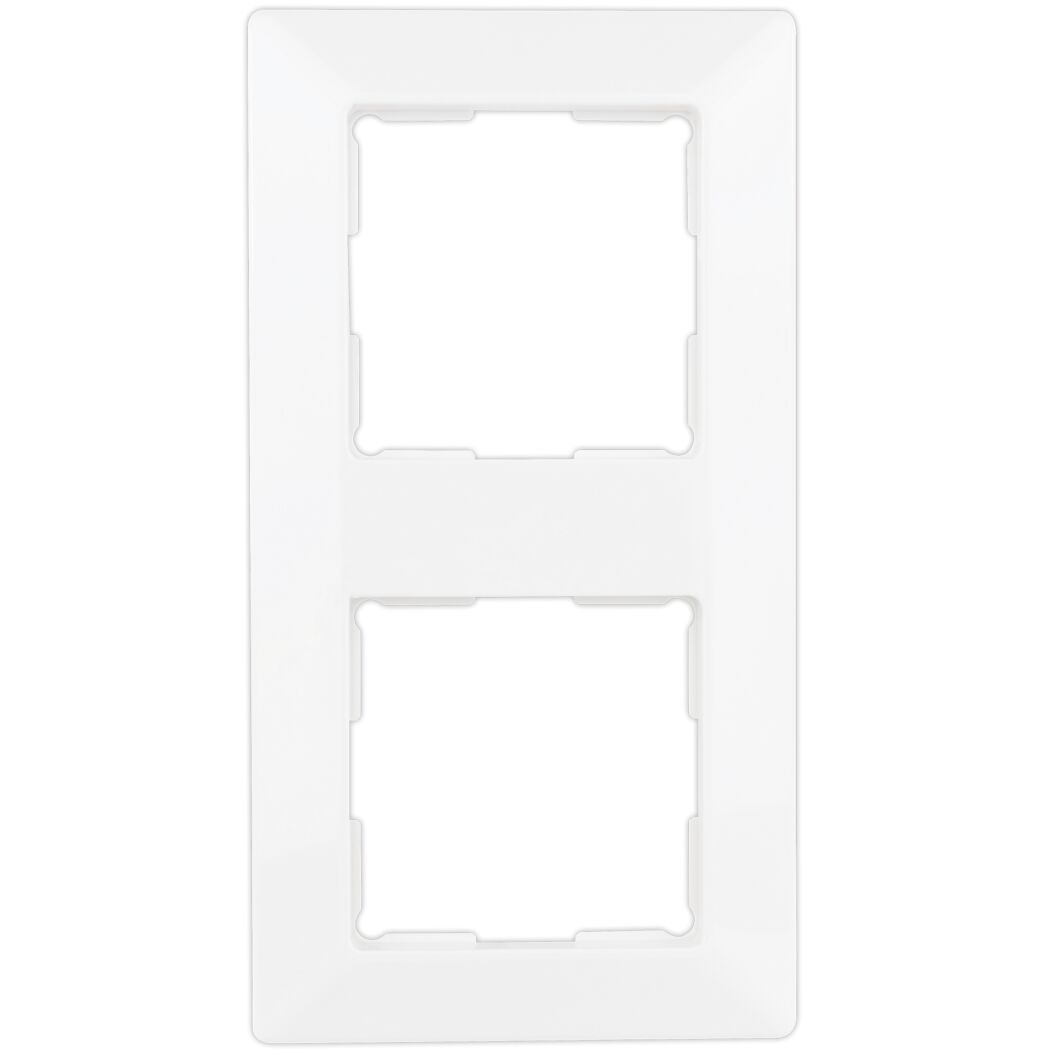 Doppelrahmen ClassicLine weiß für zwei Lichtschalter oder Steckdosen.
