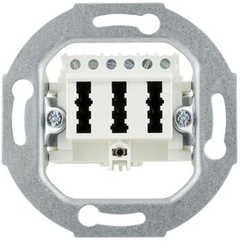 TAE-Telefonanschlussdose 3-fach, ohne Abdeckung