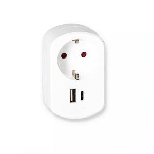 Steckdosenadapter weiß mit 2 USB-Ports