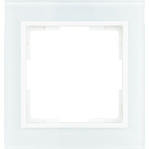 Abdeckrahmen 'Designline' 1-fach weiß Echtglas