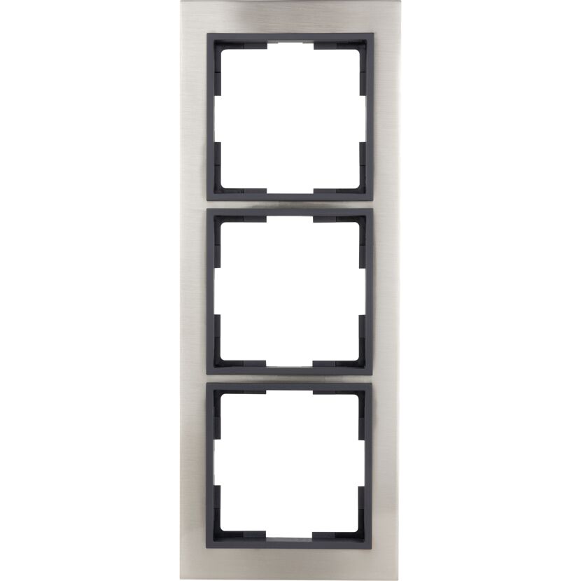 Dreifachrahmen DesignLine Edelstahl