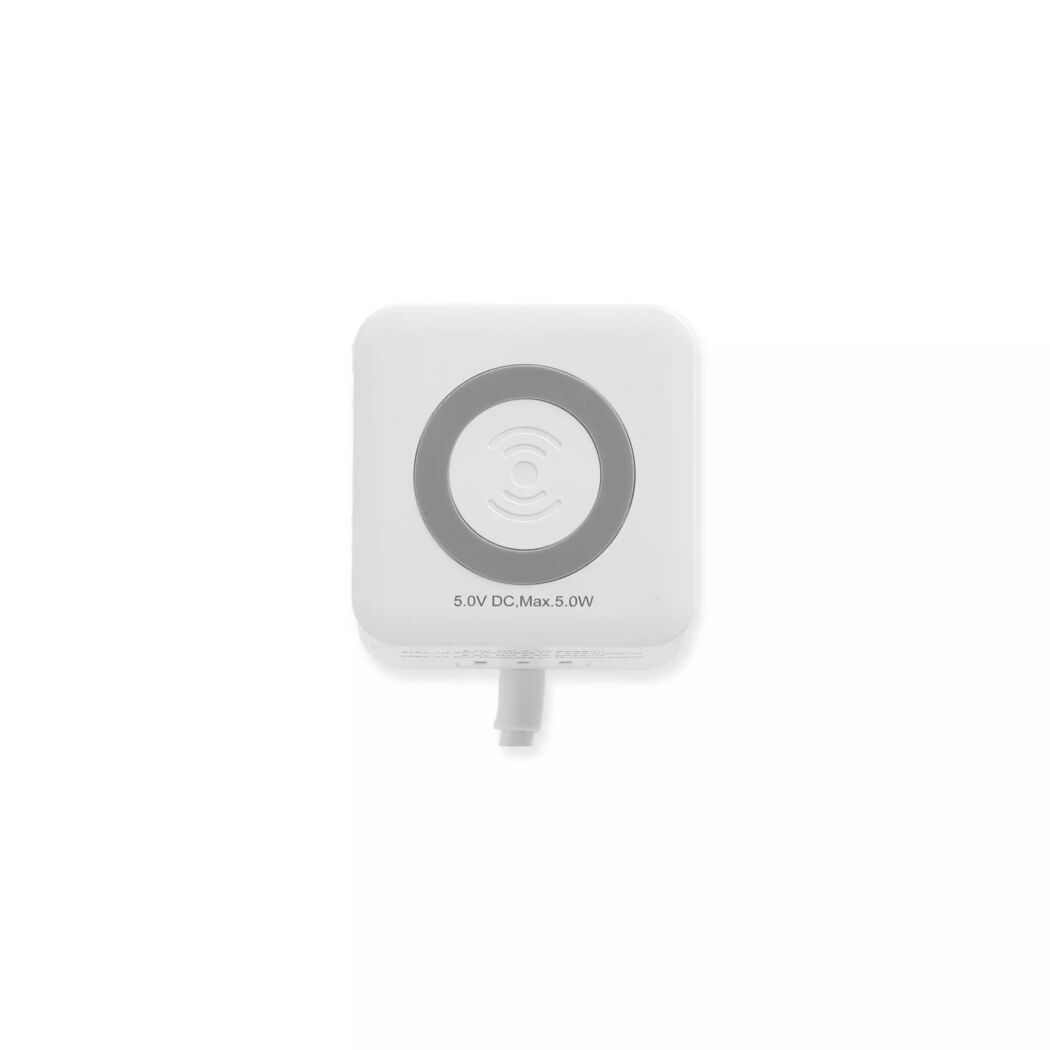 Weißer, quadratischer Wireless Charger mit Kabel