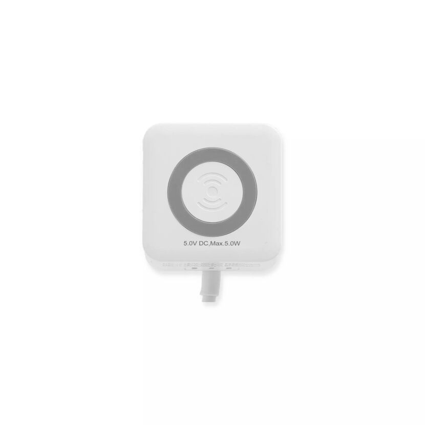 Weißer, quadratischer Wireless Charger mit Kabel