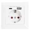 Unterputz-Steckdose mit 2 USB-Ports weiß 8 x 8 cm