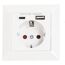 Unterputz-Steckdose mit 2 USB-Ports weiß 8 x 8 cm
