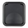 Schwarze AP-Steckdose IP55 Aqua Storm