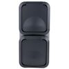 Graue Doppel-Steckdose AP Aqua Storm IP55