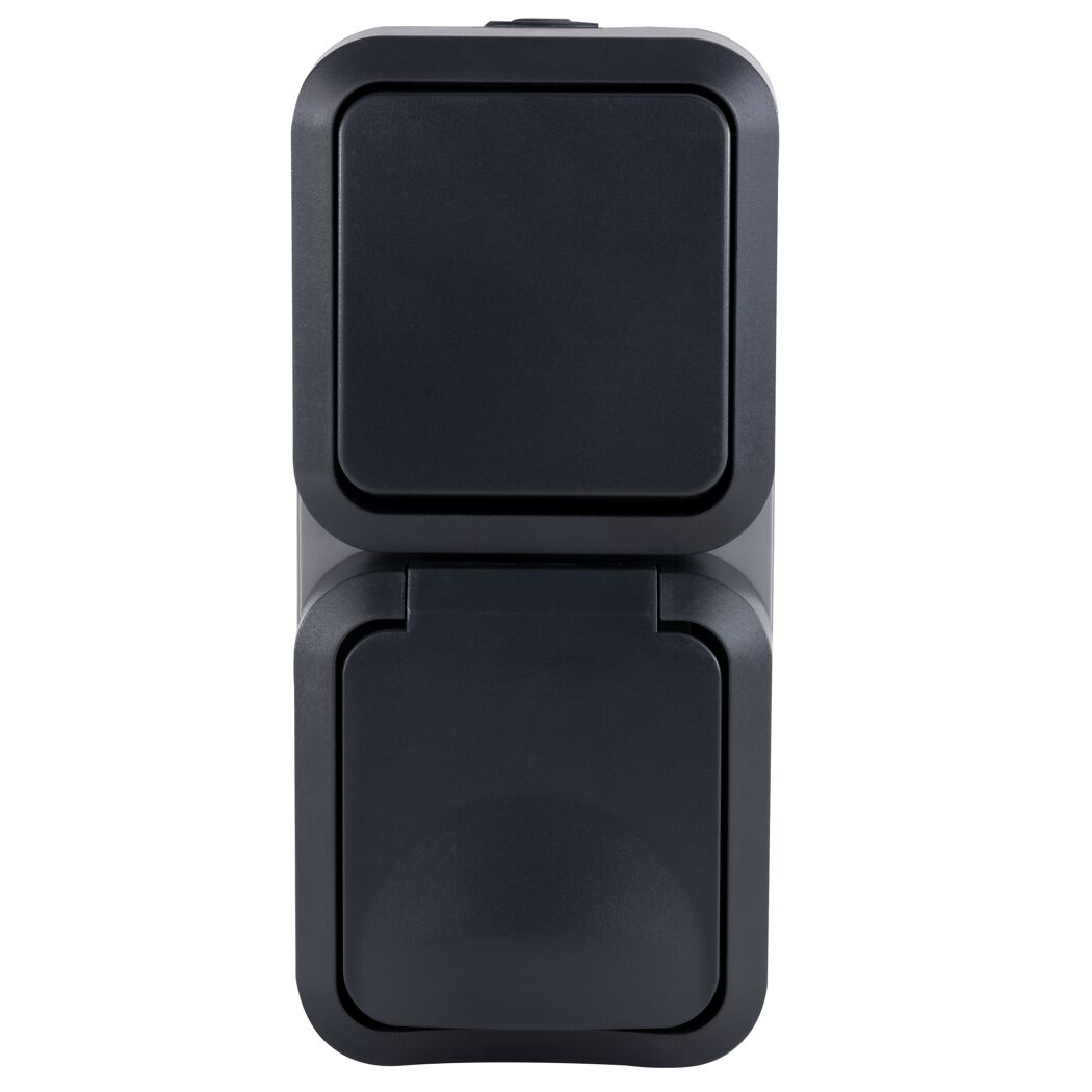 Schwarze AP Kombi IP55 Aqua Storm