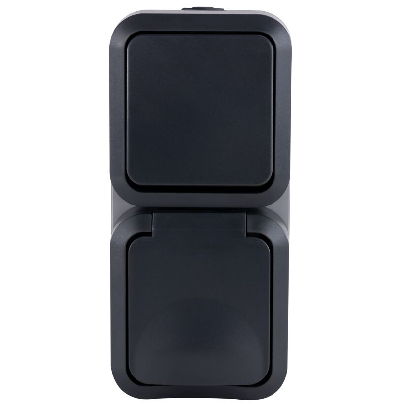 Schwarze AP Kombi IP55 Aqua Storm