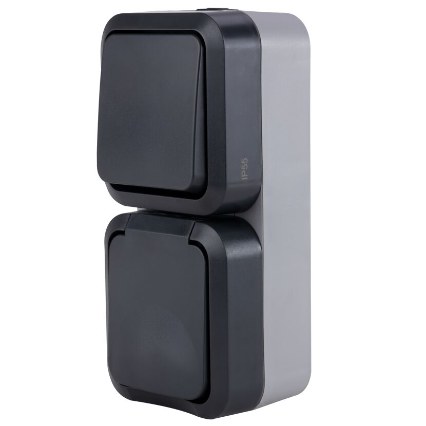 Doppelsteckdose AP Kombi IP55 Aqua Storm