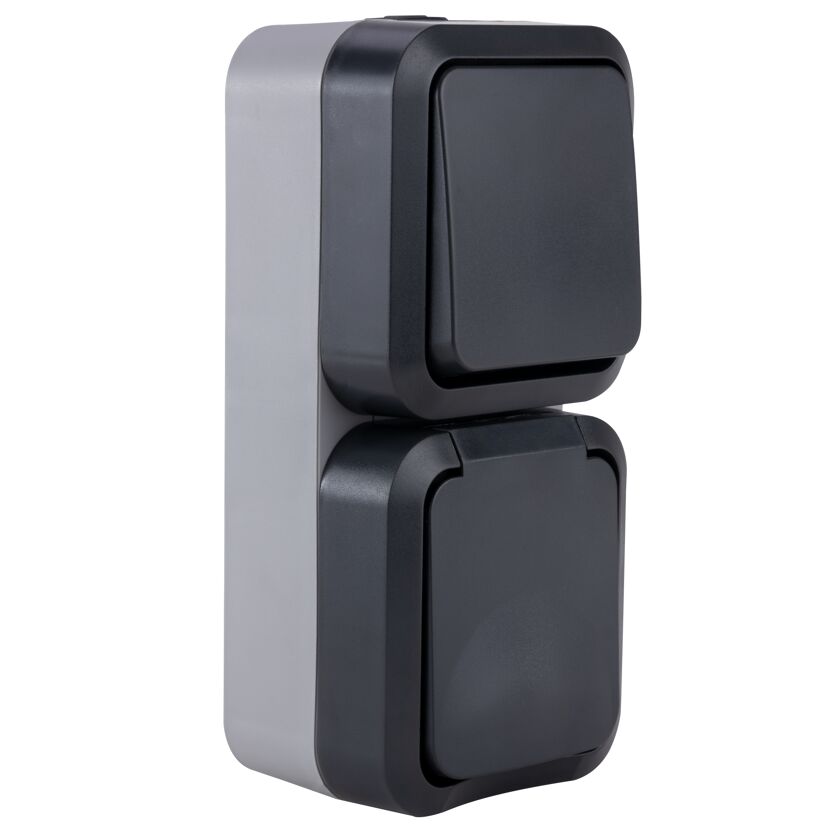 Doppelschalter AP Kombi IP55 Aqua Storm