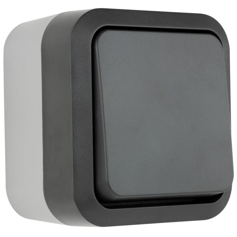 Grauer AP Wechselschalter IP55 Aqua Storm