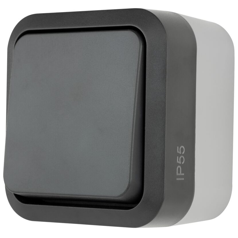 Grauer AP Wechselschalter IP55 Aqua Storm