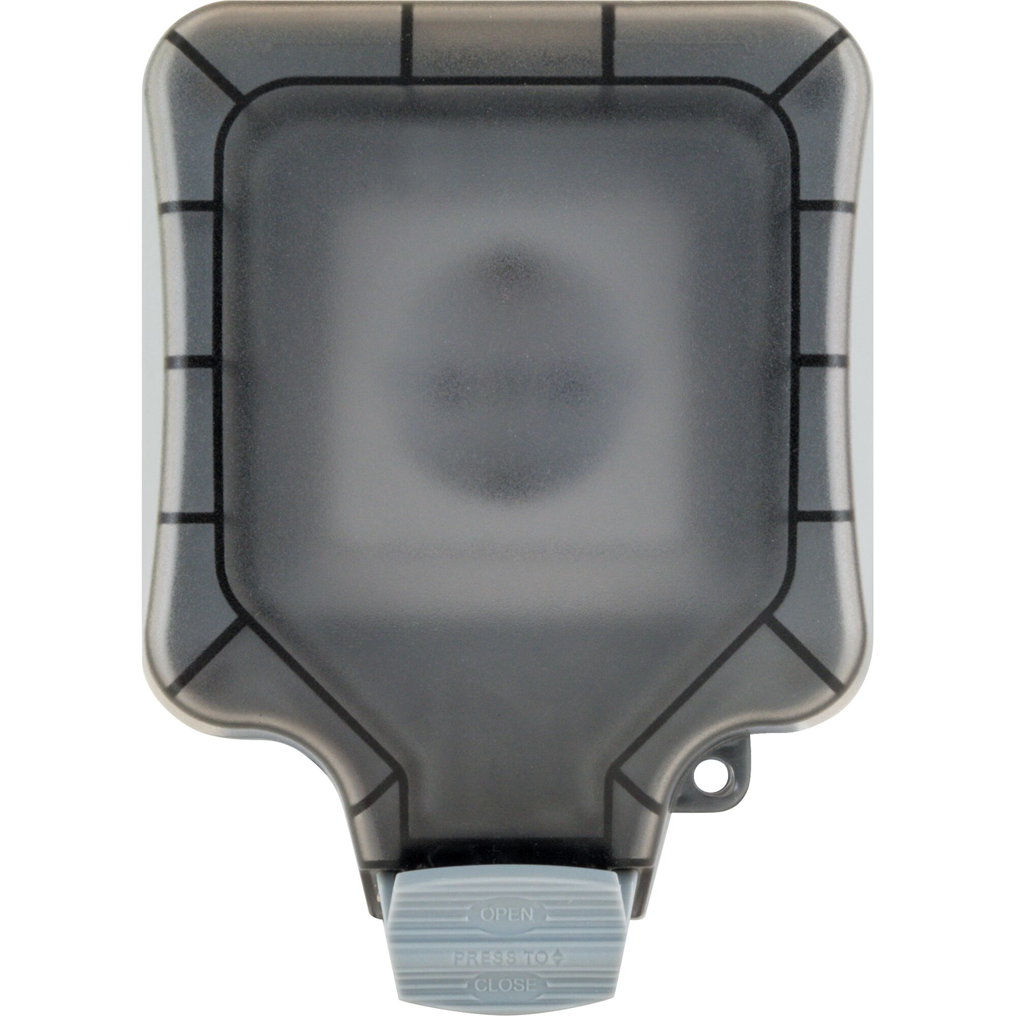 Grauer AP-Kasten mit geschlossenem Deckel