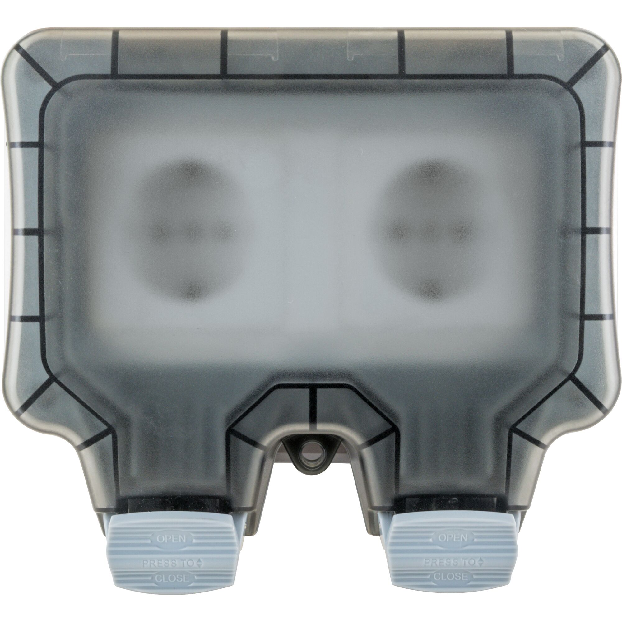 Wetterfeste Schutzkappe für Außensteckdosen.