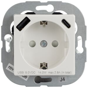 Steckdose 'Classic Line' weiß, USB-A/USB-C