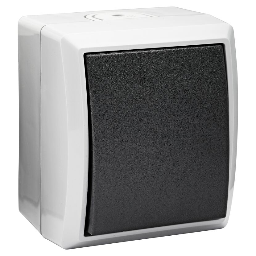 Grauer AP Wechselschalter IP44 Aqua Form